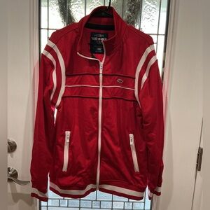 Ecko Unltd Large Red and White Zipper Jacket